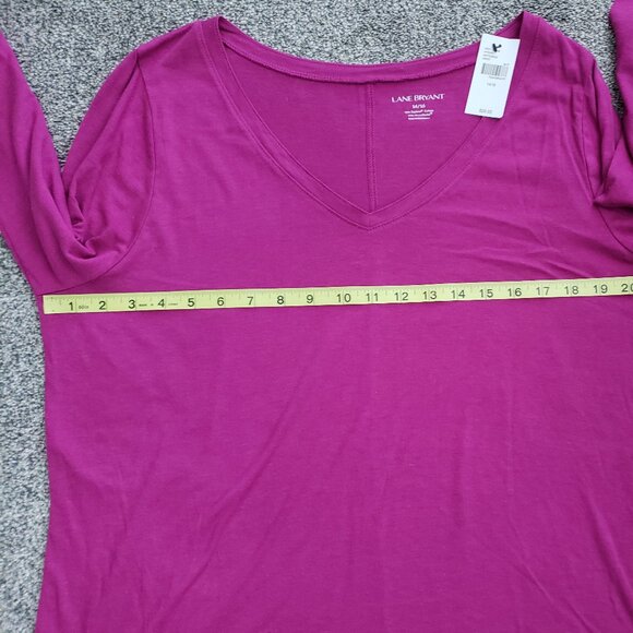 Lane Bryant Purple Long Sleeve V-neck T-Shirt New with Tag - Picture 4 of 9